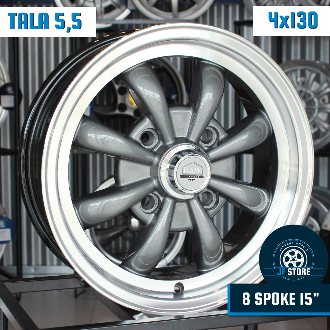 Set of 8 Spoke Wheels 15" Graphite