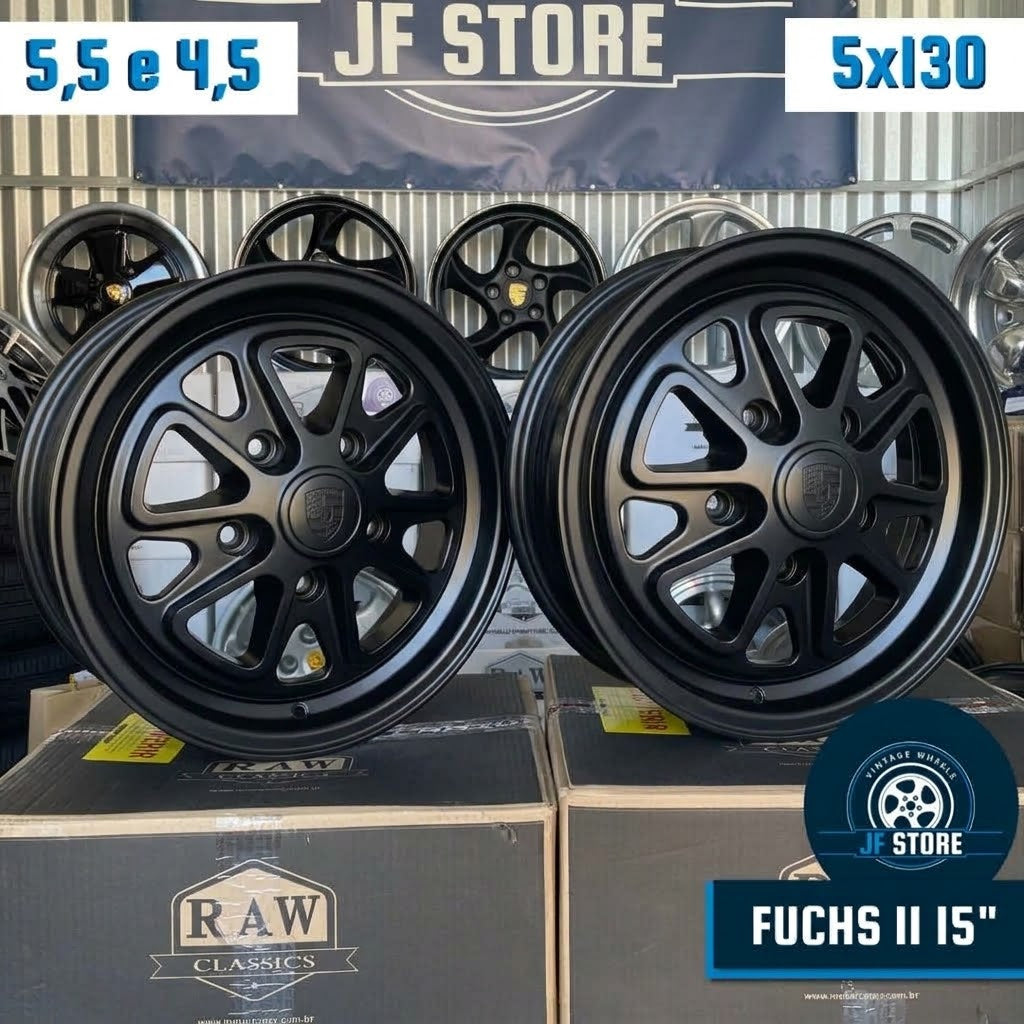 Set of Fuchs II Wheels 15" Matte Black