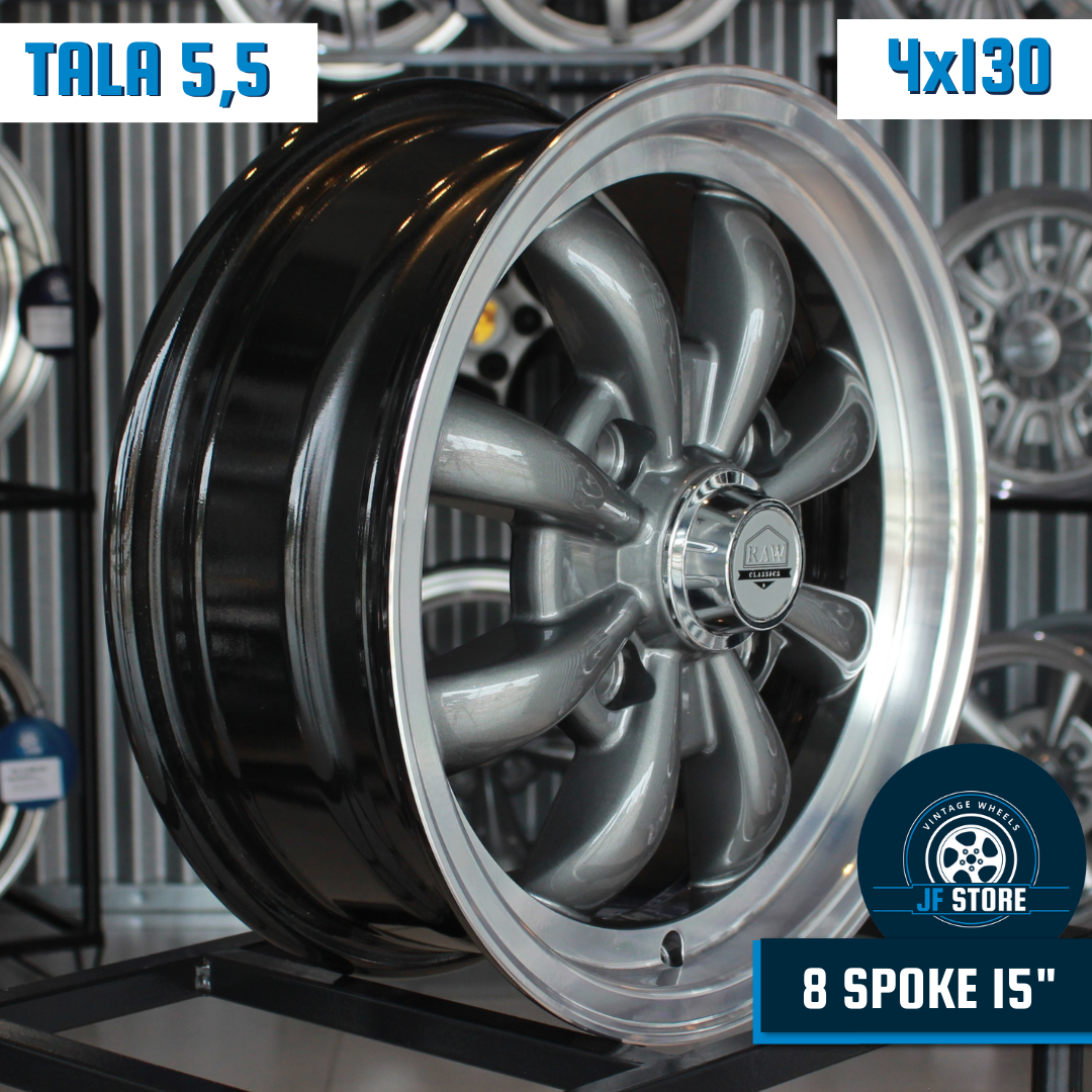 Set of 8 Spoke Wheels 15" Graphite