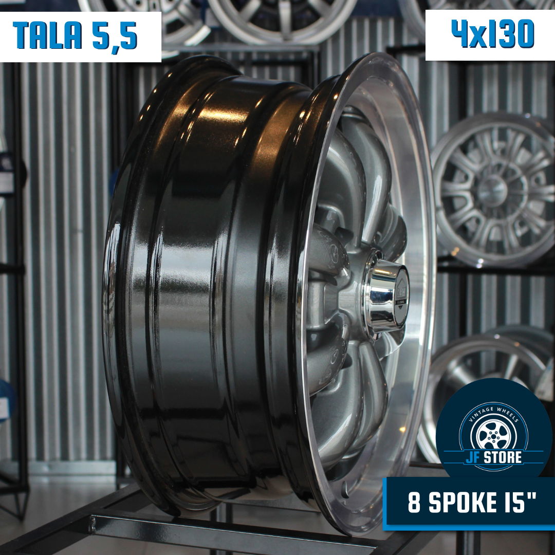 Set of 8 Spoke Wheels 15" Graphite