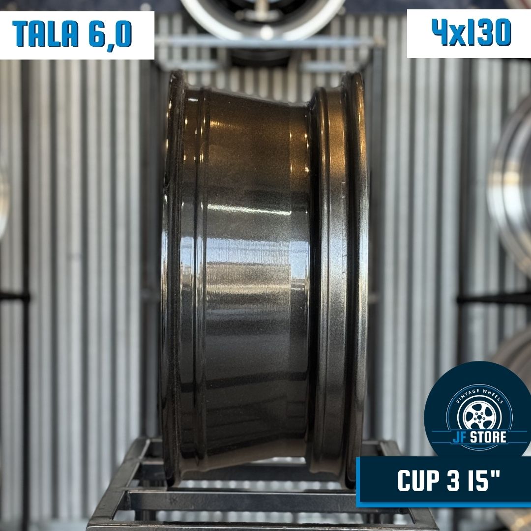 Set of Cup 3 Wheels 15" Graphite 4x130