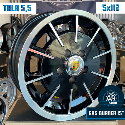 Set of Gas Burner Wheels 15" Black