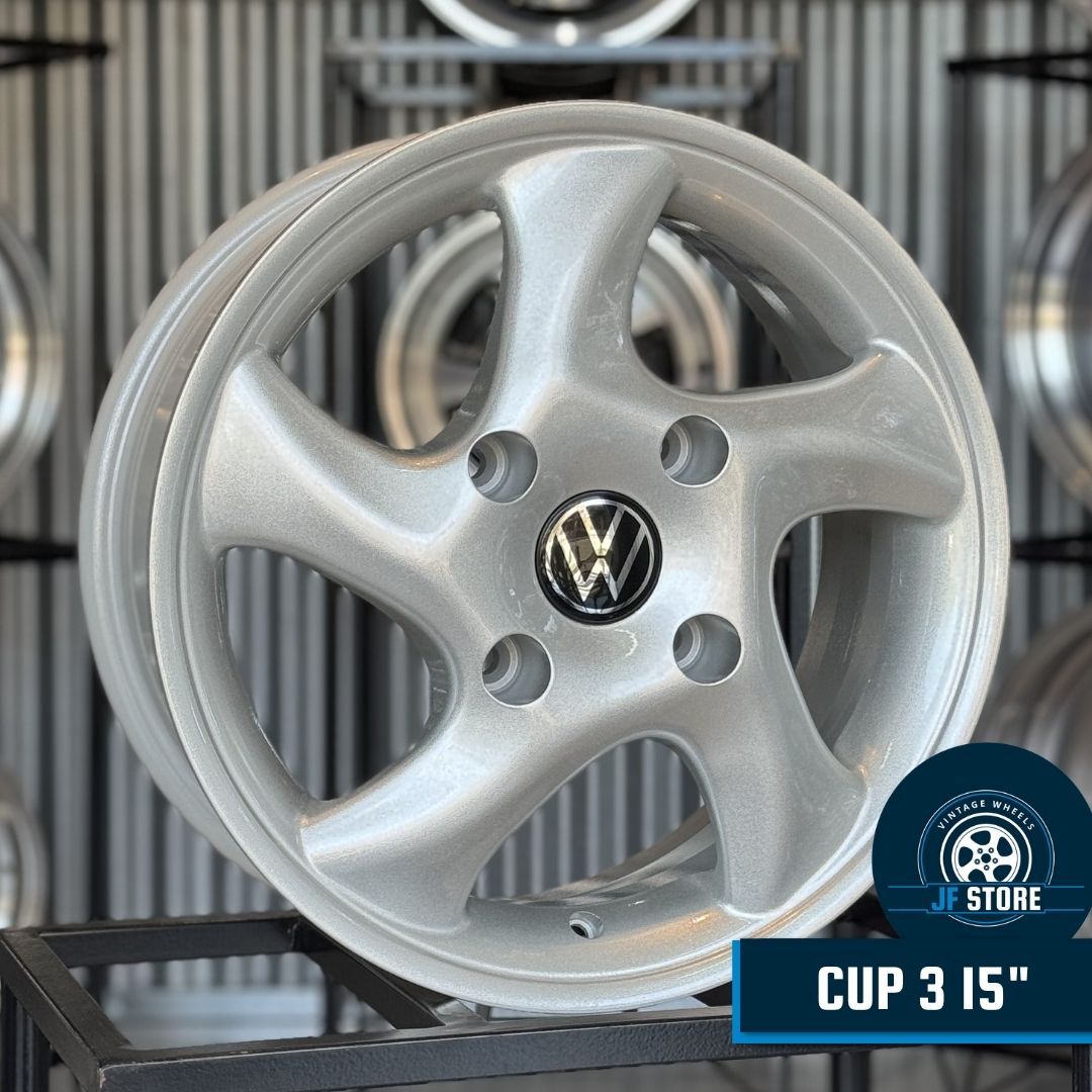 Set of Cup 3 Wheels 15" Silver