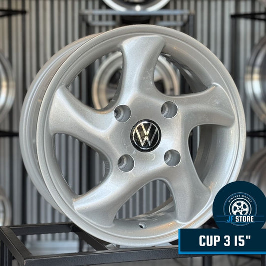 Set of Cup 3 Wheels 15" Silver