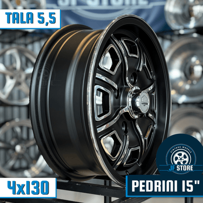 Set of Pedrini Wheels 15" Black and Polished