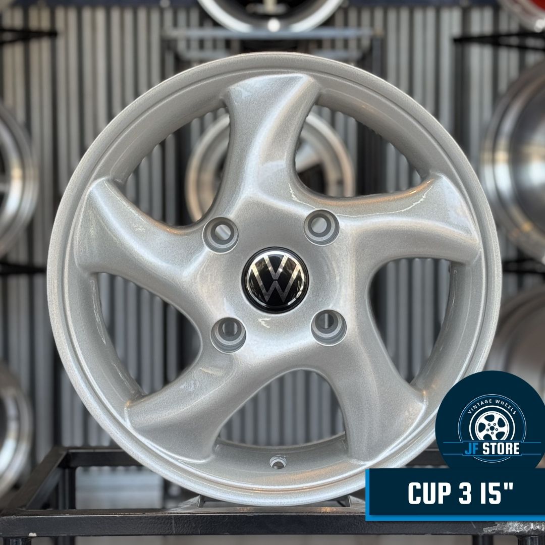 Set of Cup 3 Wheels 15" Silver