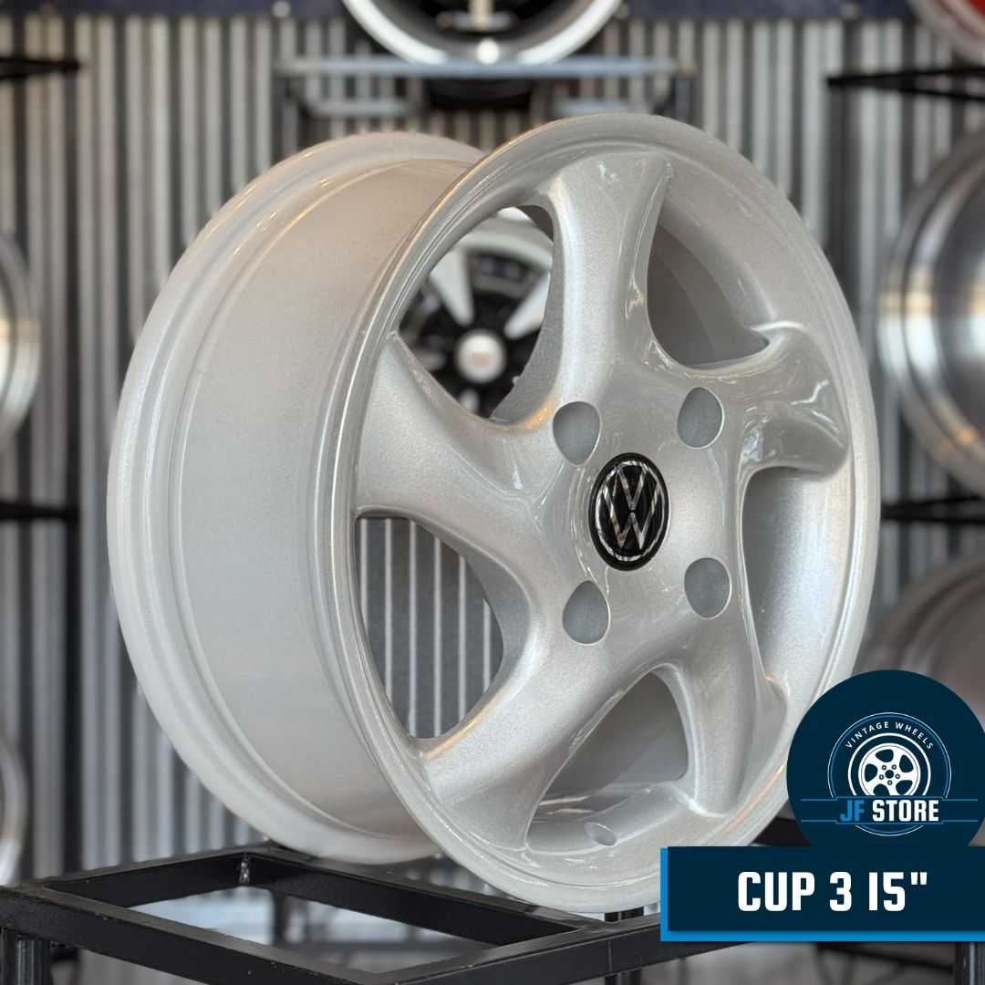 Set of Cup 3 Wheels 15" Silver