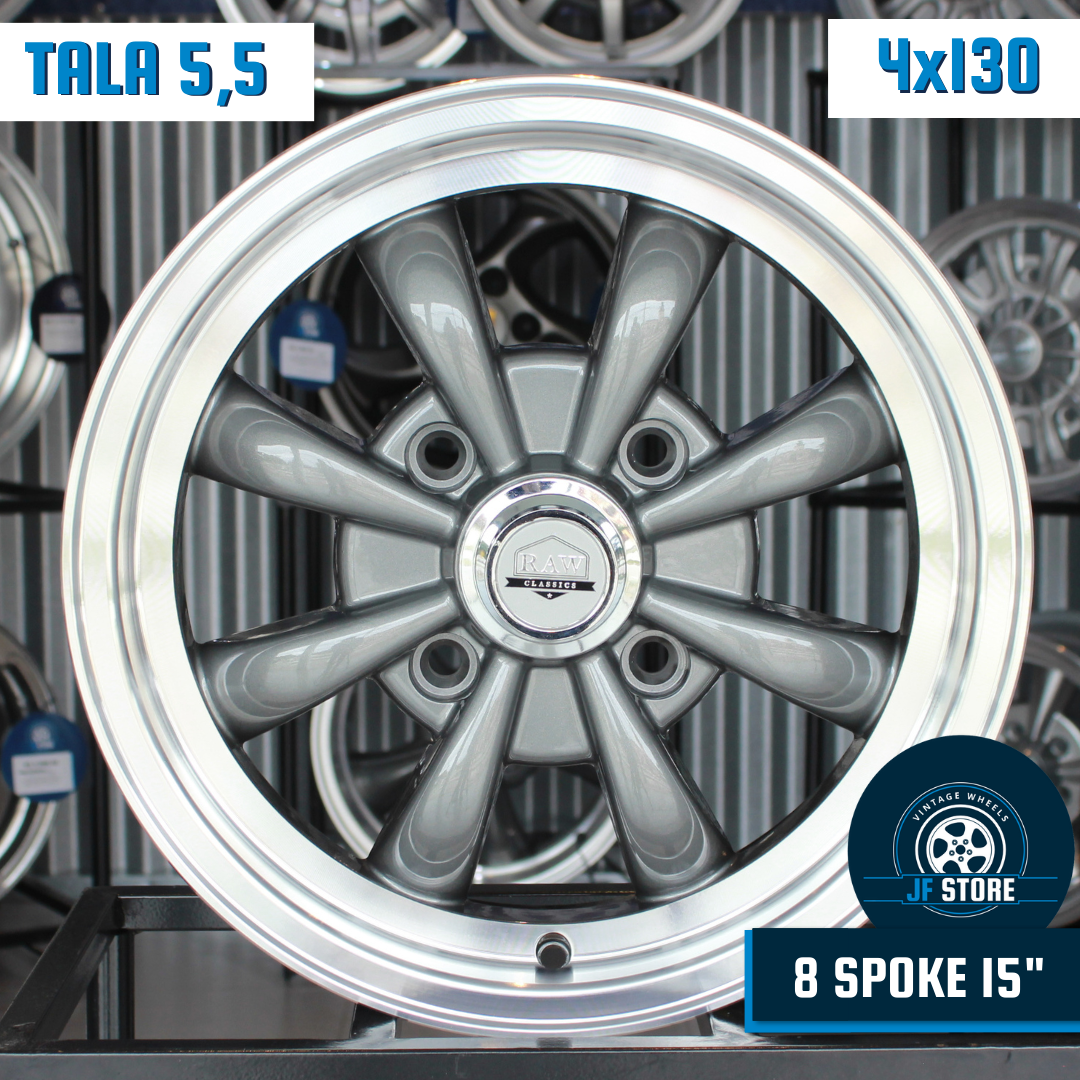 Set of 8 Spoke Wheels 15" Graphite