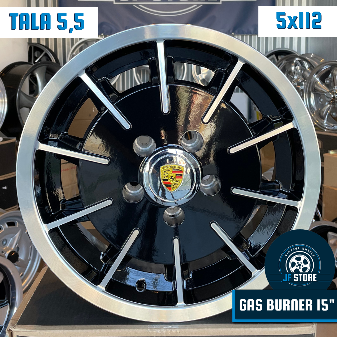 Set of Gas Burner Wheels 15" Black