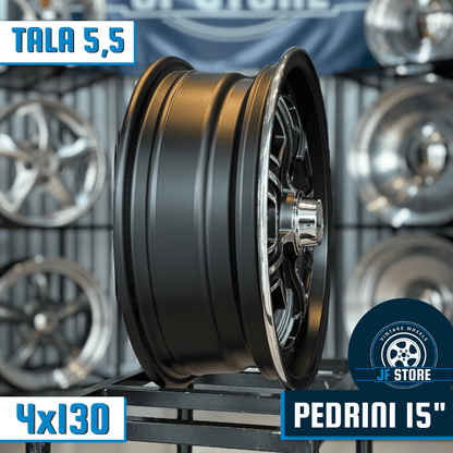 Set of Pedrini Wheels 15" Black and Polished