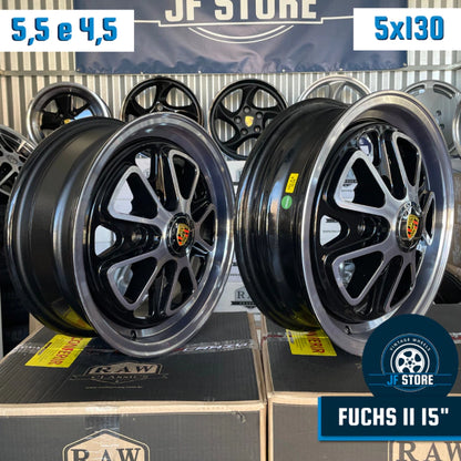 Set of Fuchs II Wheels 15" Black Diamond