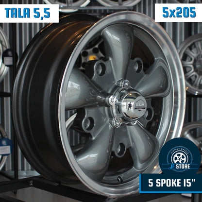 Set of 5 Spoke Wheels 15" Graphite