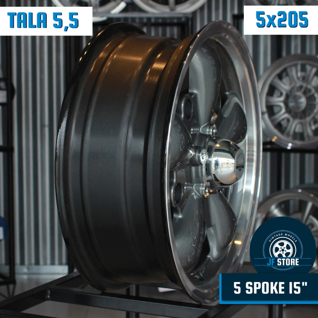 Set of 5 Spoke Wheels 15" Graphite