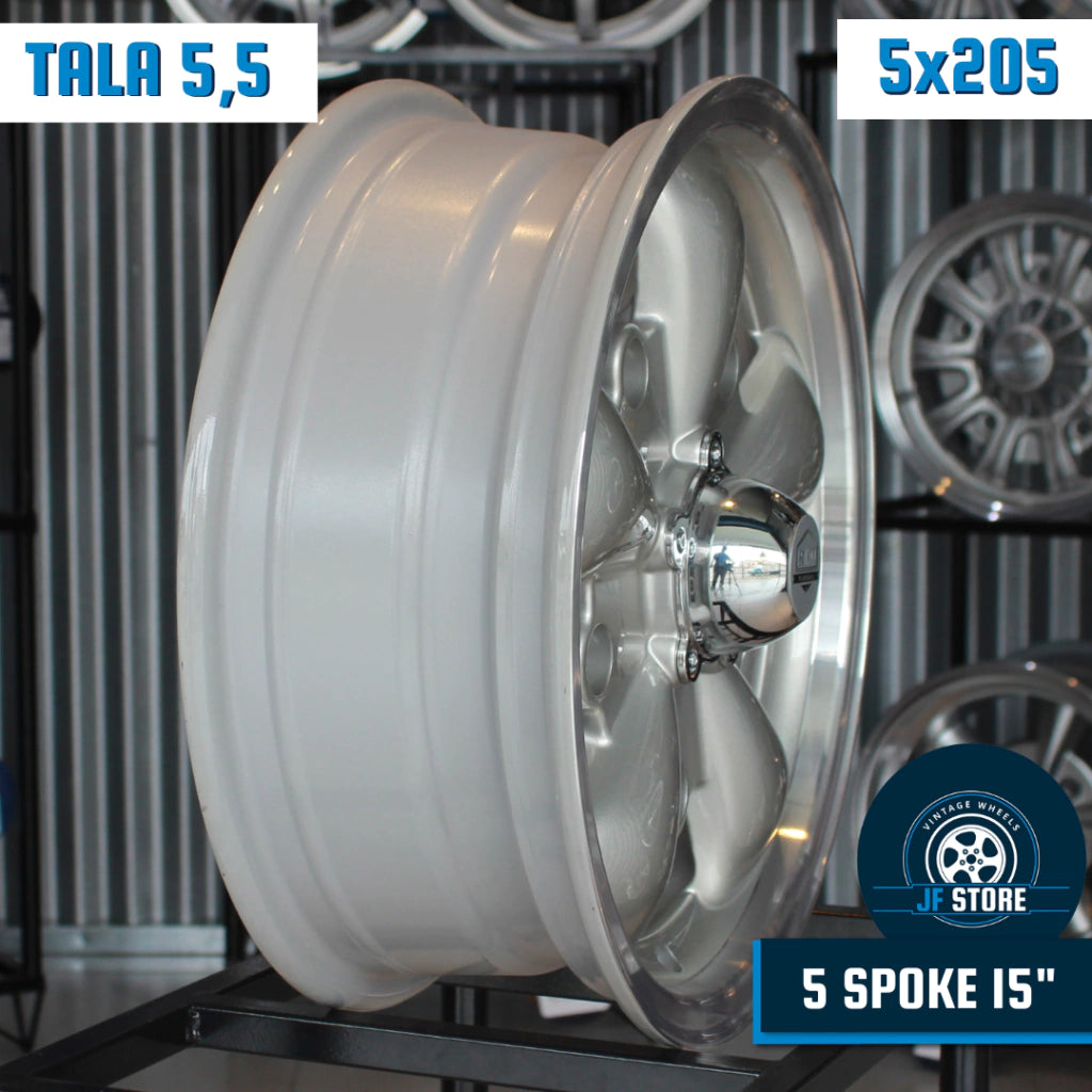 Set of 5 Spoke Wheels 15" Silver