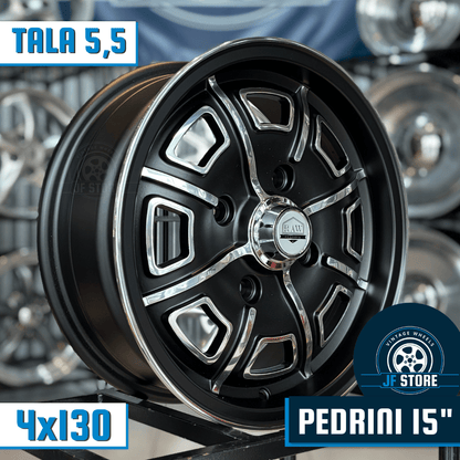 Set of Pedrini Wheels 15" Black and Polished