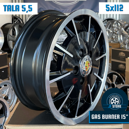 Set of Gas Burner Wheels 15" Black
